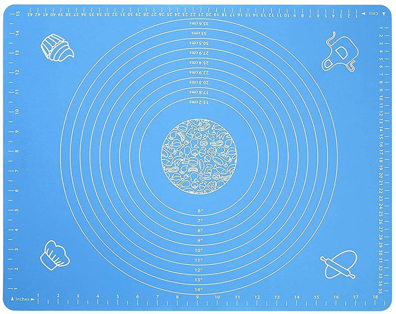 VILAP Baking Mat for Pastry Rolling with Measurements | Silicone Non-Stick Fondant Mat | Liner Heat Resistance Table Placemat Pad Pastry Board | Reusable BPA Free Silicone Vertical Dough Maker(Multicolor)