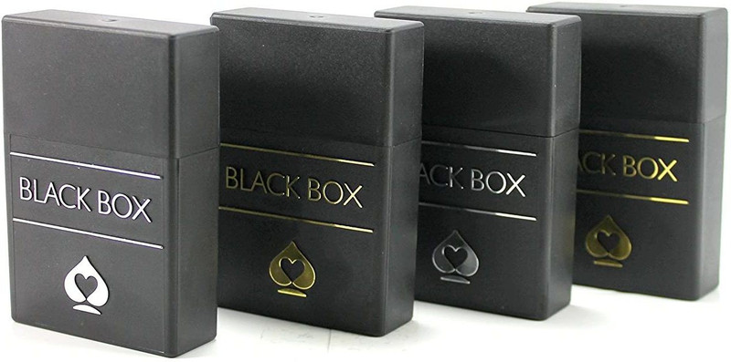Gift Collection Black Box 100% Pure Plastic Playing Cards with 4 Set of Cards in plastic case(Multicolor)