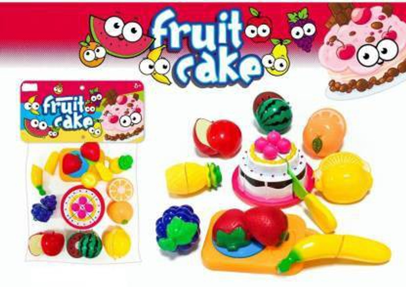 VRUX Realistic Sliceable Fruits & Cake Role Play Toys For Kids