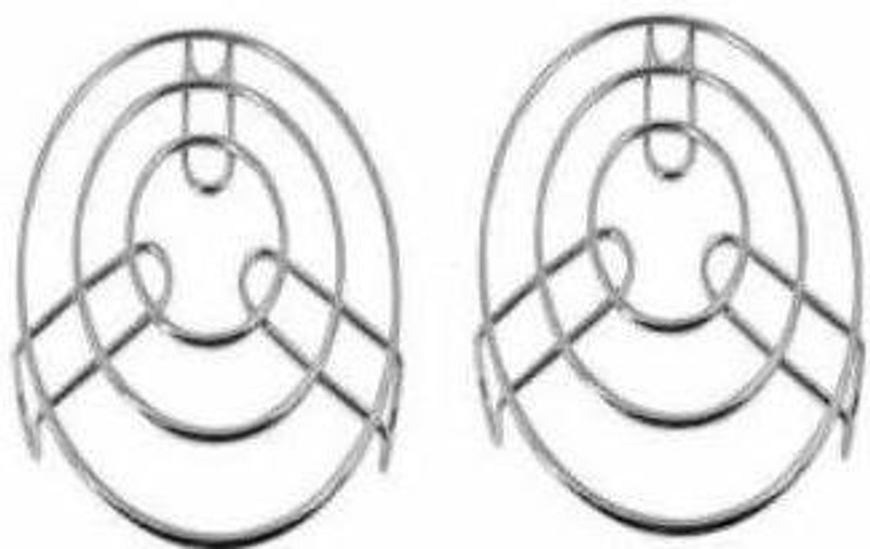 Berua Round Grill Tray Steamer Rack Pizza/Cake Steel Stand Cookware Tool Steel Round Grill Tray Steamer Rack Pizza/Cake Steel Stand Cookware Tool Steel Trivet(Pack of 6)