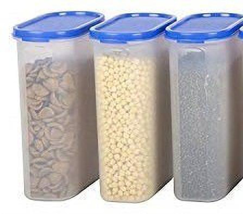DEW MAT Plastic Grocery Container - 2500 ml(Pack of 3, Blue)