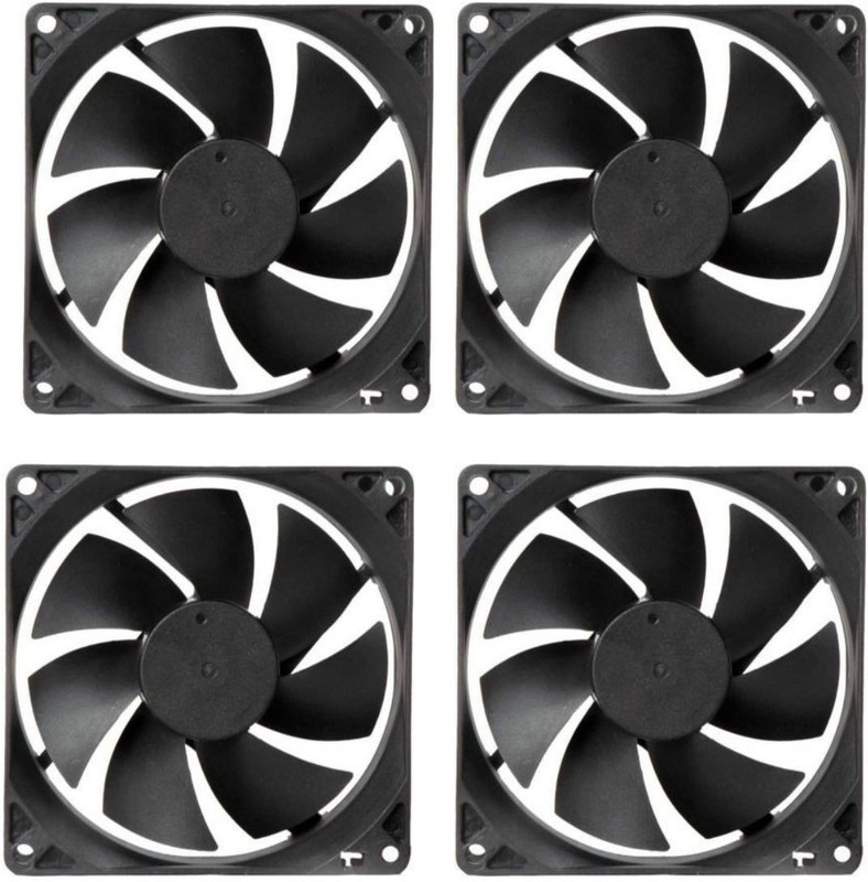 CyberSupreme Pack of 4 DC 12V Cooling Fan for DIY Incubator Cabinet & PC Case 3 inch Cooling Fan for PC Case CPU Cooling Fan Cabinet Cooler(Black)