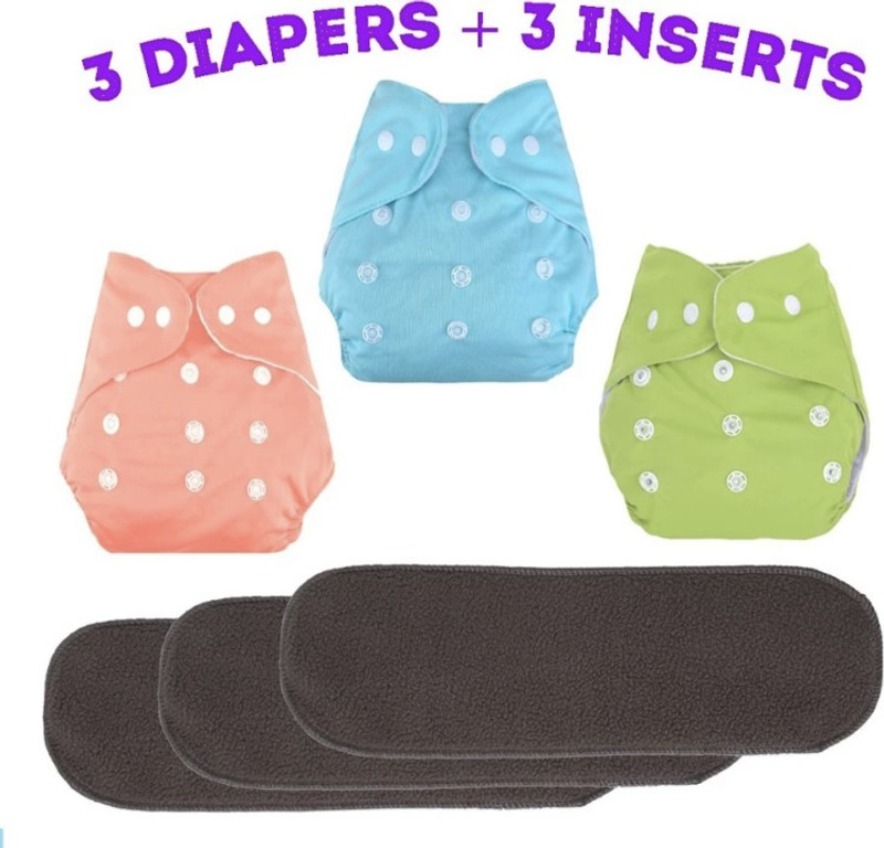 kogar Reusable Cloth Button Diaper With Black Insert For Baby (0 To 3) Year spg
