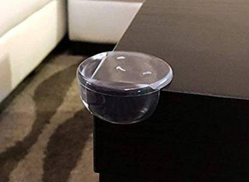 Naisha Round Smiley Safety Corner Protectors with Thickened Adhesive, Baby Proofing Corner Guards , Prevent Child Head Injuries Desk and Furniture Corner Covers for Kids (Pack of 4)(Transparent)