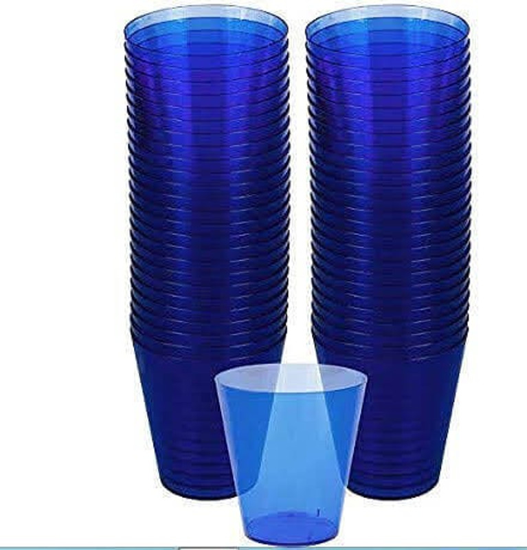 PRIYA PARTY DECORATION (Pack of 30) Neon Shot/Shooter Glasses Blue Glass Set Shot Glass(60 ml, Plastic, Blue)