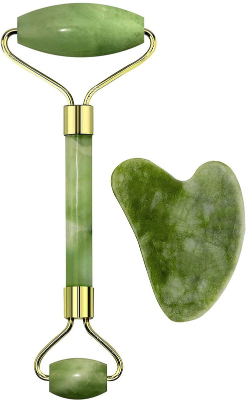 ZUKHRUF Jade Roller & Gua Sha Tool 100% Natural Himalayan Stone for All Skin