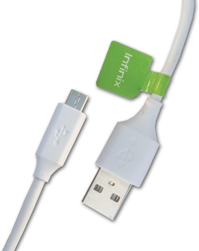 Infinix Micro USB Cable 2 A 1 m USB cable 5020XA 2A Whtie filmlabel 1 m Micro USB Cable (Compatible with Smartphone with Micro USB Port, White, One Cable)(Compatible with Smartphone with Micro USB Port, White, One Cable)