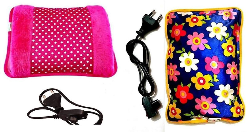 True Shop Best Quality combo of 2 (Multi-color) Electric Velvet and electric 1 L Hot Water Bag (Multicolor) Electric hot water bag for pain relief 1 L Hot Water Bag(Multicolor 2)