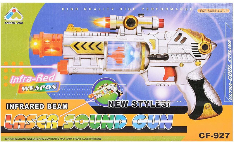 PRIMEFAIR Laser Sound Music Flashing Lights Gun Toy for Kids Birthday Gift for Boys Diwali Gun(Multicolor)