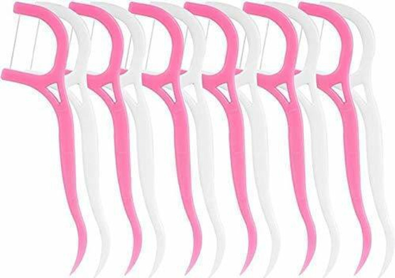 YATRI Tooth Cleaning Dental Floss Toothpicks Plastic Set 20 Piece Set (white & Pink)(Pack of 20)