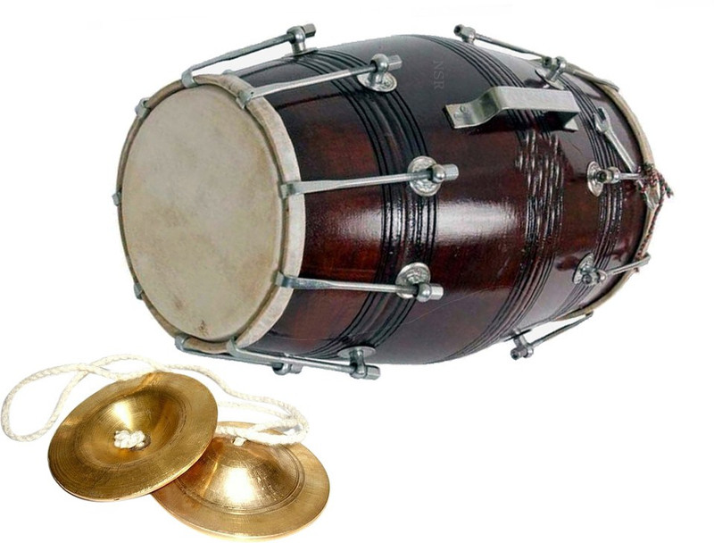 RR Musical Professional dholak C16 Nut & Bolts Dholak(Brown)