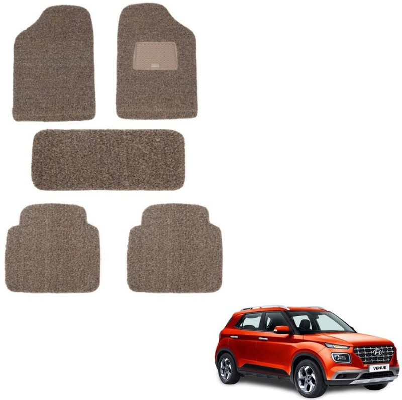 autokaar PVC, Rubber Standard Mat For Hyundai Venue(Brown)