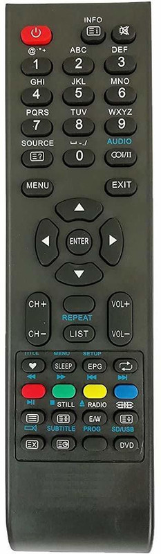 SHIELDGUARD Universal Remote Control No. SP18, Compatible for LED/LCD TV Sharp Remote Controller(Black)