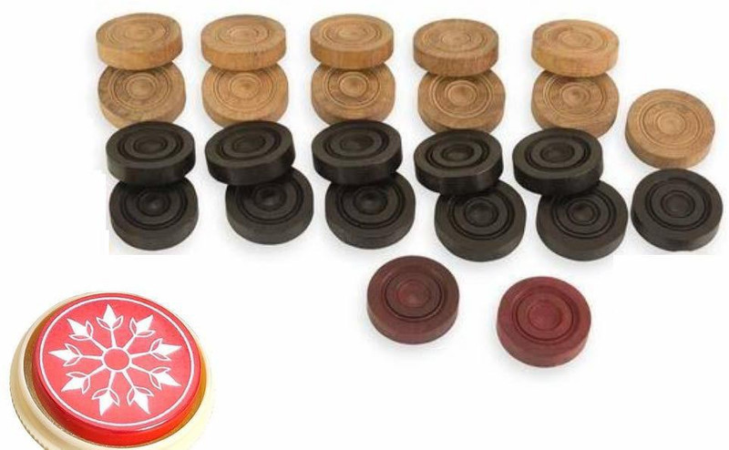 Spocco ™24PCWooden Finish Carrom Board Coins CP355 Carrom Pawns(Pack of 24)