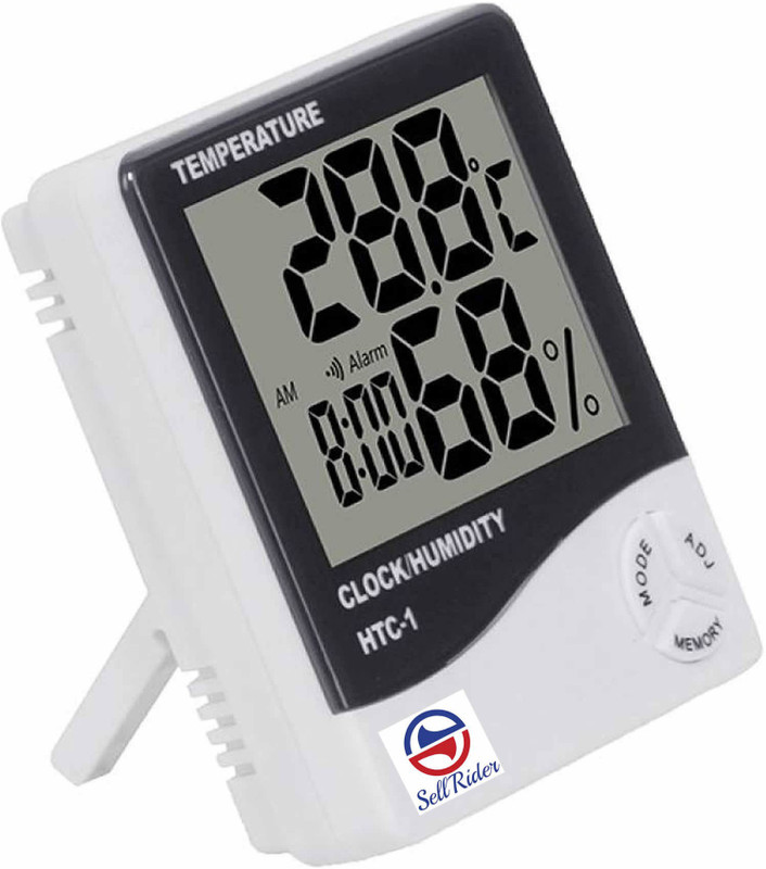 SellRider Imported Humidity Meter -01T Clock High Accuracy LCD Display Thermometer Hygrometer Indoor Temperature Humidity Meter Clock Digital Room Wall Thermometer All-in-One Digital Moisture Measurer(40 mm)