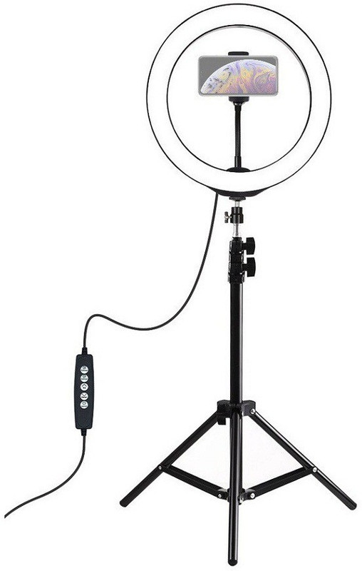 Jeteck Professional LED Shooting Big Ring Light 3 Brightness Level Ring Flash(Black)