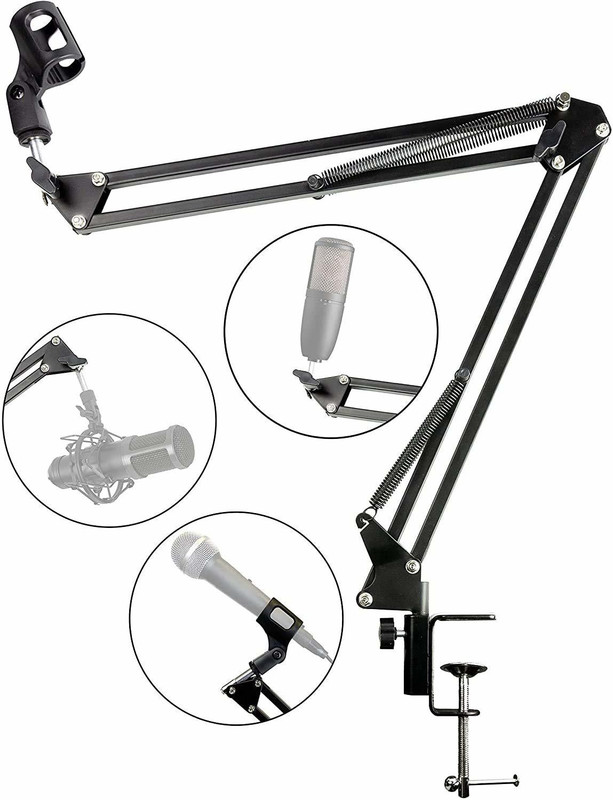 KADENCE NB35 Adjustable Suspension Boom Scissor Accessories Mic Stand.(Black)