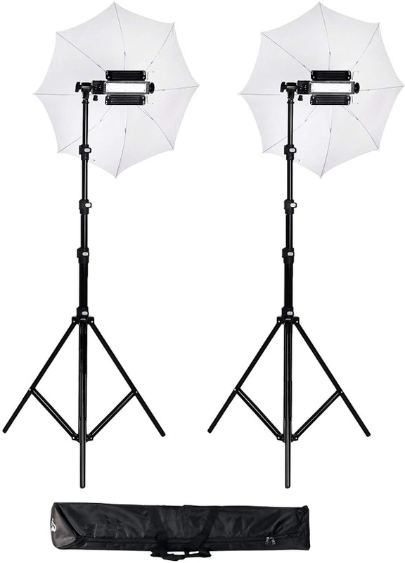 WON Pair Studio Porta Umbrella Video Light for Video Photography Portable Studio Kit 9 FEET New Edition 2021 White Reflector Umbrella(76 cm)