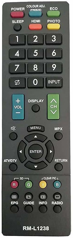 SHIELDGUARD Universal Remote Control No. SP18, Compatible for LED/LCD TV Sharp Remote Controller(Black)