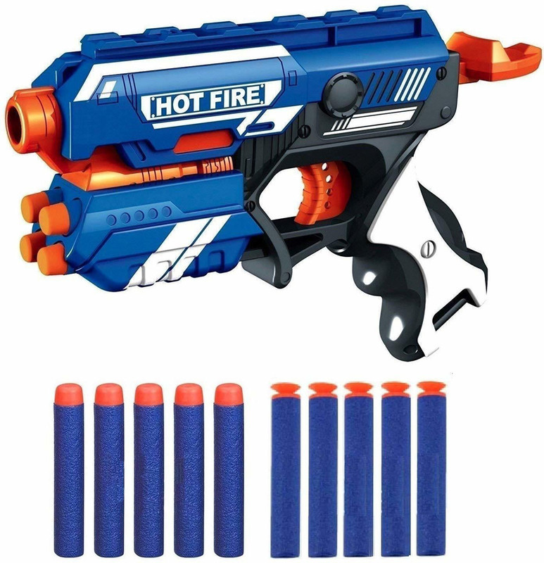 K A Enterprises Blaze Storm Manual Soft Bullet Gun Toy with 10 Safe Soft Foam Bullets, Fun Target Shooting Battle Fight Game for Kids Guns & Darts(Multicolor)