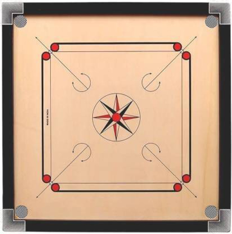 IFW 26 inch Carrom Board with 24 coins 1 stricker and 1 boric powder combo 3 cm Carrom Board(Multicolor)