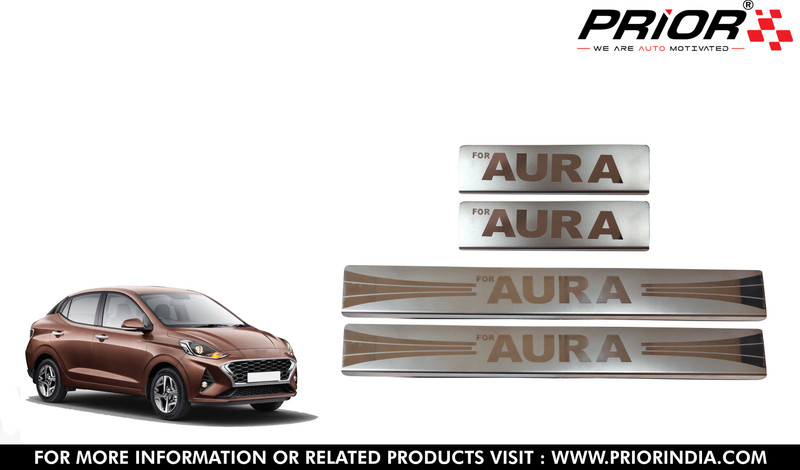 Prior DOOR SILL PLATE FOR AURA 2020- ONWARDS MODEL (SET OF 4 PCS) Car Snorkel Pipe