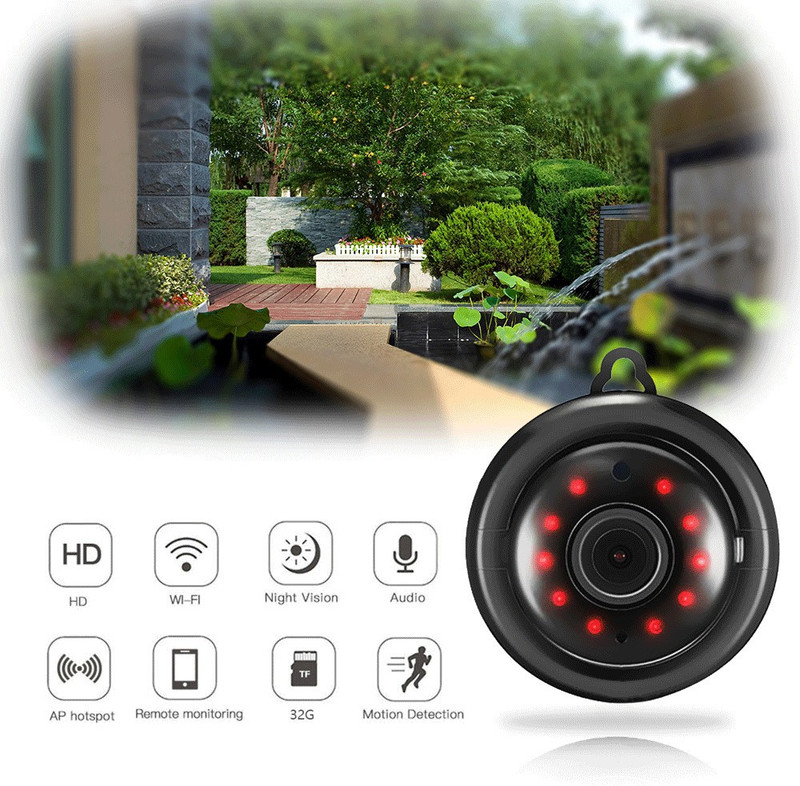 SIOVS wifi SECURITY CAMERA Spy Wireless Camera 64 Supprtable Memory Recorder Night Vision Motion Sensor Sports and Action Camera(Black, 12 MP)