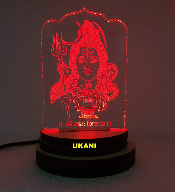 UKANI 3D USB GOD KRISHNA Night Lamp for Car/Office/Desktop/Gift/Table Top 7 Color Change Light Size 3 Inch Table Lamp(10 cm, Multicolor)