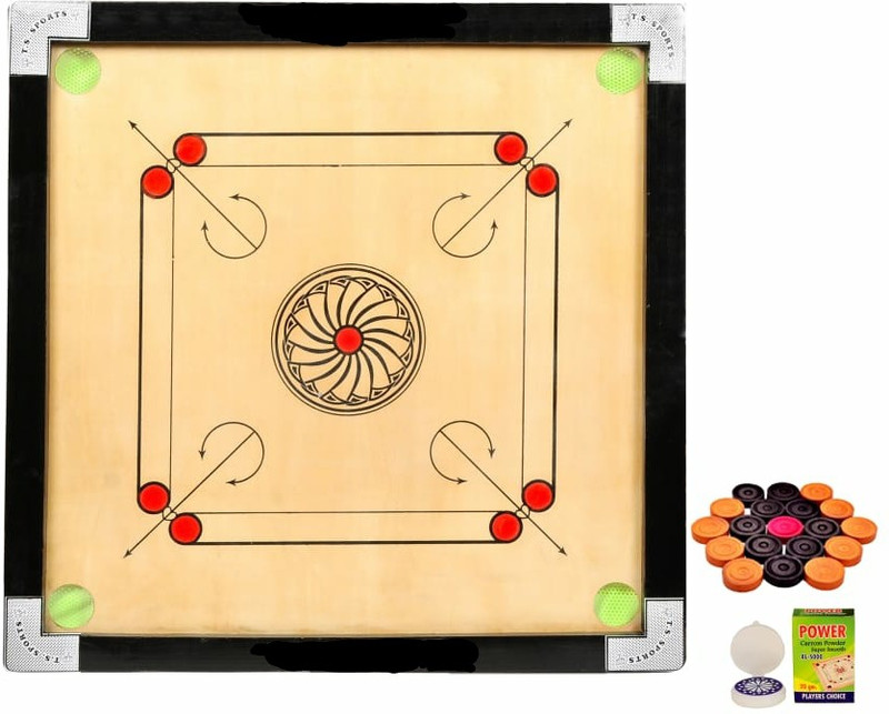 vnh Glossy Finish Wooden Medium Size(26inches)Carrom Board with Coins,Striker & Powder 30 cm Carrom Board(Brown)