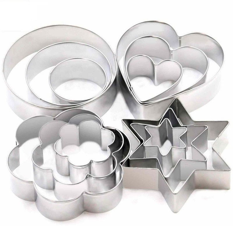 FIREPROXY 12 Pieces Cookie Cutter Stainless Steel Cookie Cutter with Different Shape Cookie Cutter(Pack of 12)