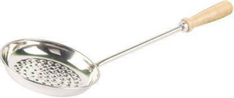 Top Trick Stainless Steel Big Size Boondi Jhara with Wooden Handle, 43x16 cm Strainer(Silver Pack of 1)