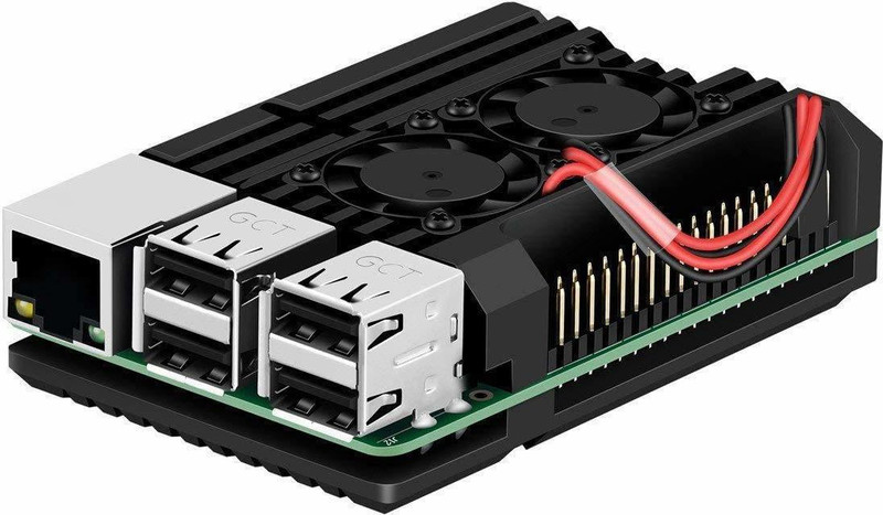 TRUSTECH Raspberry Pi Armor Case, Raspberry Pi Metal Case with Dual Fan Aluminium Alloy, Raspberry Pi Fan, Heatsink for Raspberry Pi 3 Model B+ / Pi 3 B+/Pi 2 B+ Electronic Components Electronic Hobby Kit
