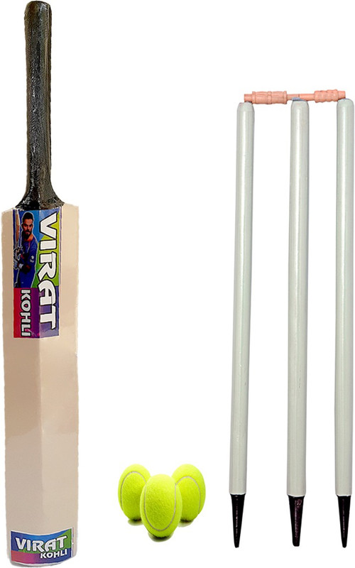 shri shyam traders full size cricket bat with 3 stump with 3 balls Cricket Kit