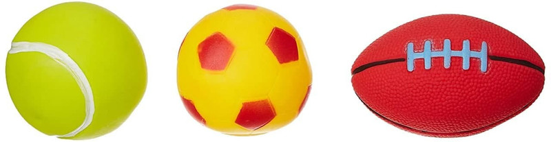 ARNIYAVALA Squeezy Toys Sports Ball Mix 6 pcs Pack for Infants. The Sweet Musical Sound of The Squeezy Toy Makes Kids Happy and Makes Their Childhood Fun Filled  - 20 mm(Multicolor)