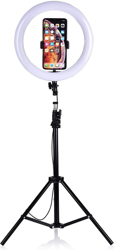 Webilla 10 inch Led Selfie Ring Light with 7 Feet Tripod Stand, Camera Light with Cool Warm Mix Light, Led Circle Light for YouTube Video Live Stream Makeup Light Ring Flash(White)