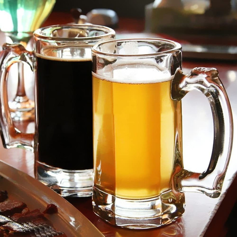 Betlex (Pack of 2) Beer Mug for Your Home Bar,Crystal Beer Glass Large Drink Mug Transparent (Set of 2) 400ml Beer Glass Glass Set Beer Mug(400 ml, Glass, Clear)