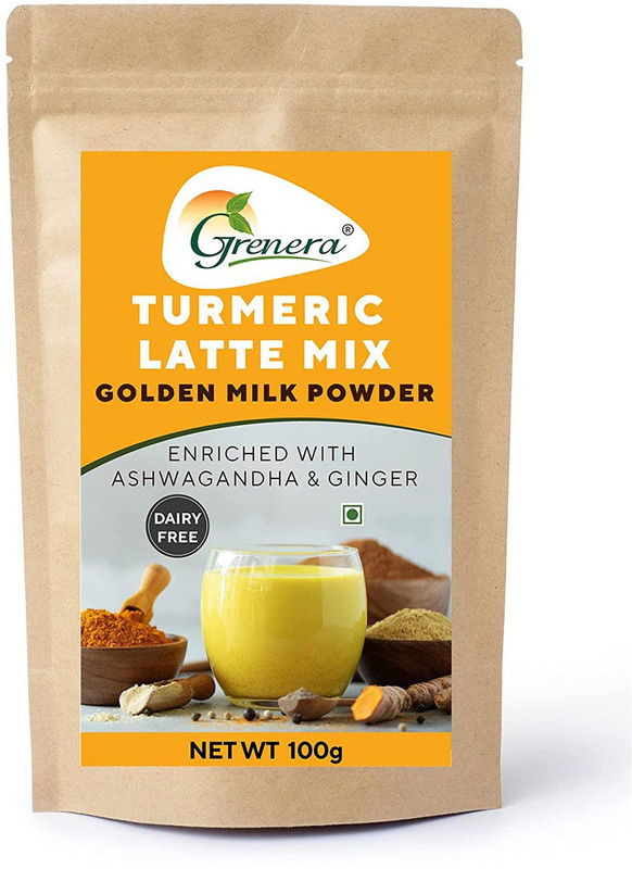 Grenera Spiced Turmeric Latte Mix,Golden Milk enriched with Ashwagandha,Coconut Palm Sugar(100 g)