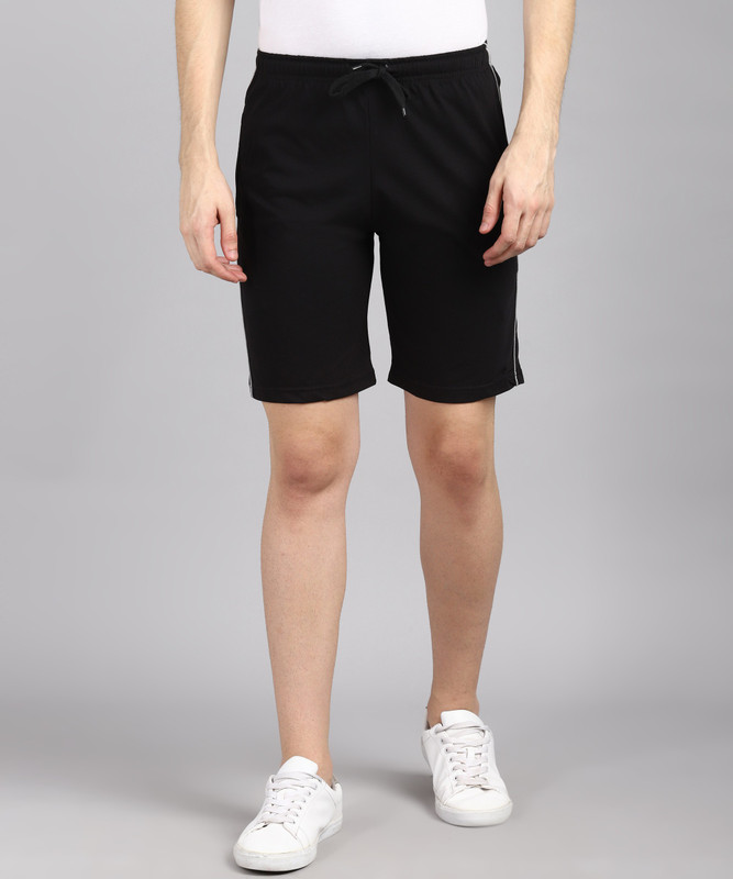 Fort Collins Solid Men Black Sports Shorts