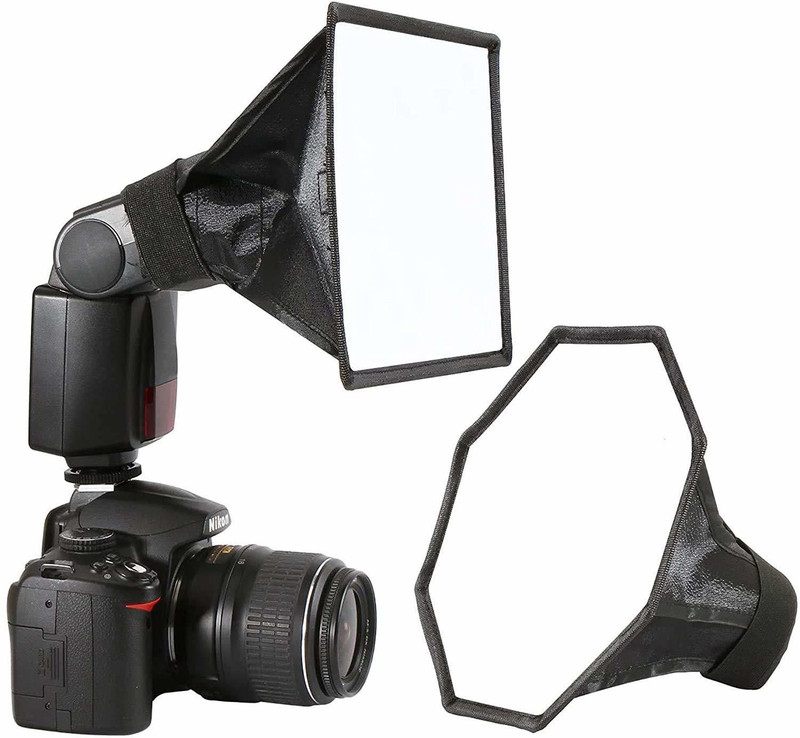 MILLETS Flash Diffuser Octagon Softbox Collapsible with Storage Pouch- 8"/20cm Universal Diffuser(White)