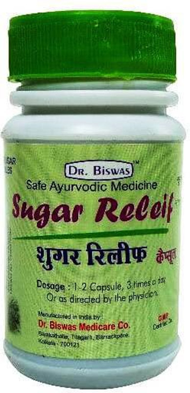 Dr. Biswas Safe Ayurvedic Medicine Sugar Relief 50 Capsules (Pack of 1)(50 Capsules)
