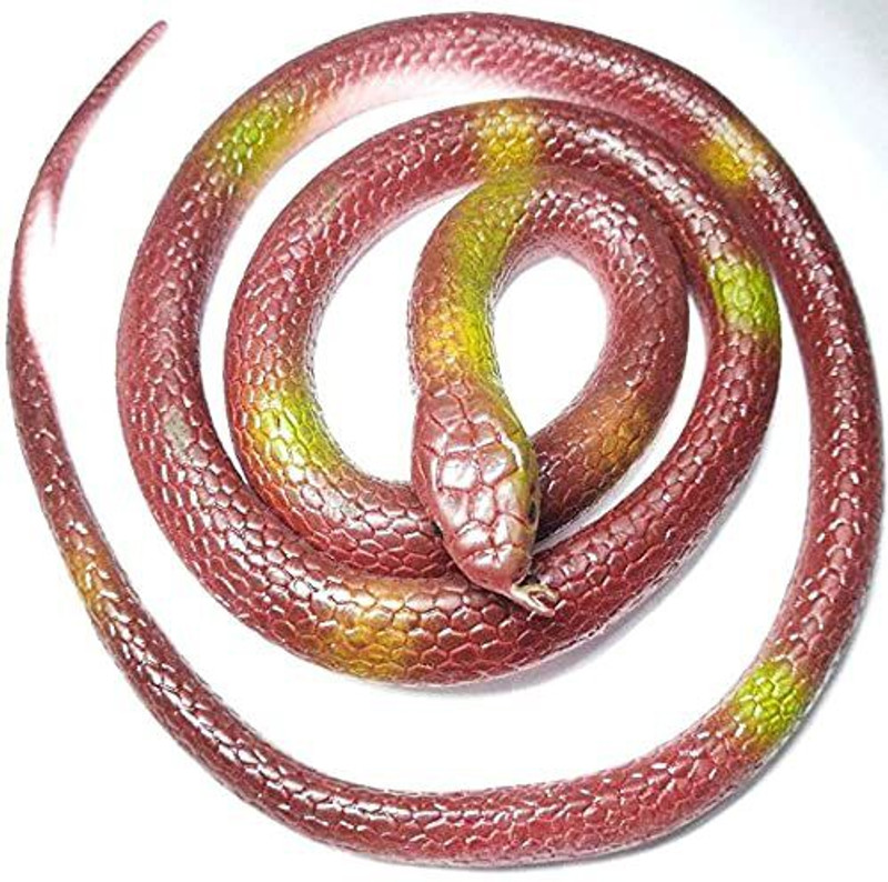 BBS DEAL Pack of-1pcs Realistic Rubber Snake Toy, Rubber Snakes to Keep Birds Away, Fake Brown Snake for Garden Props to Scare Squirrels, Scary Gag Lifelike Snakes Pranks Toys snack Gag Toy(Brown)