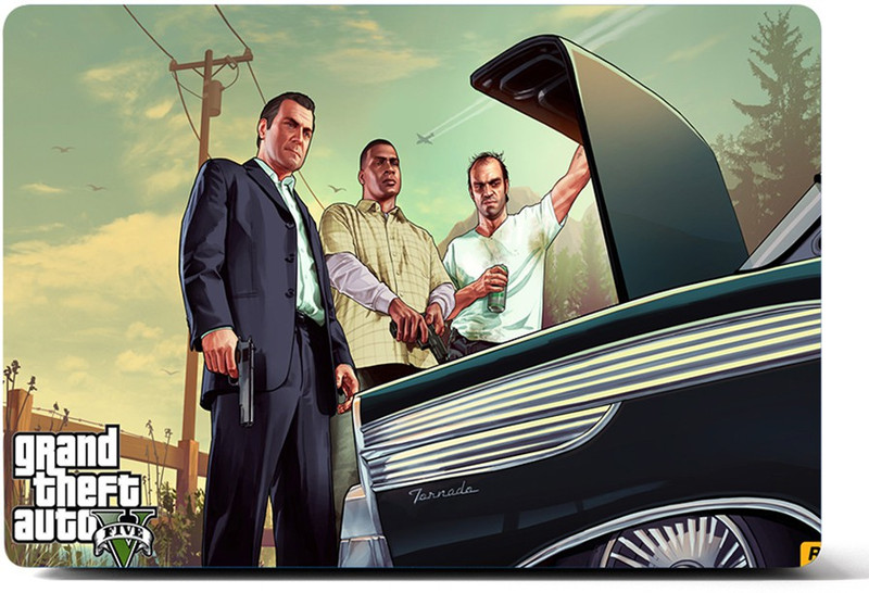 NoWorries GTA 5 Laptop skin sticker, HD-print and high-quality skin that fits on all laptop sizes up to 17inch, 17x11inch VINYL Reusable Laptop Skin Compatible for 15.6 inch(Theme: Illustrations)