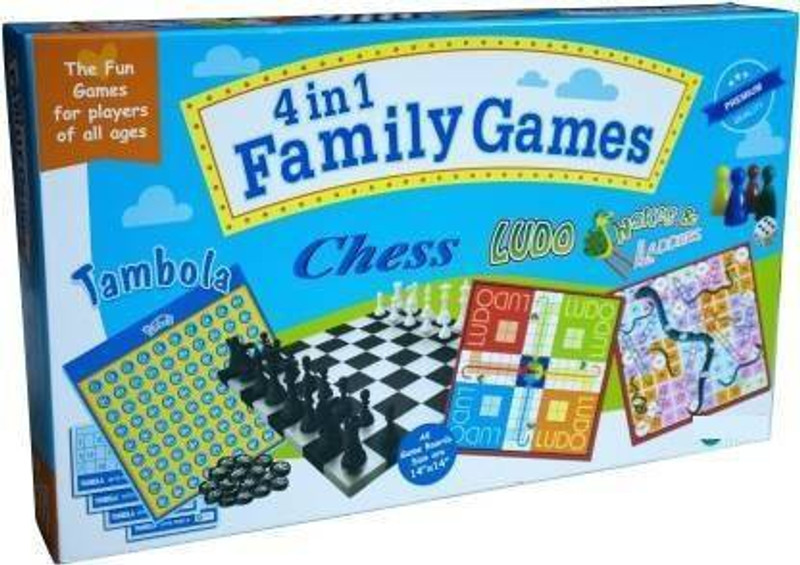 Toykit 4 in 1 Family Board Games | Tambola, Chess, Ludo and Snakes & Ladders Educational Family Games | Fun & Strategy Games Party & Fun Games Board Game Party & Fun Games Board Game Board Game Accessories