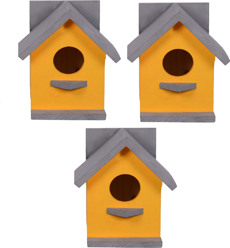 Cket Wooden Bird House Combo For Small Birds Bird House(Wall Mounting, Hanging)