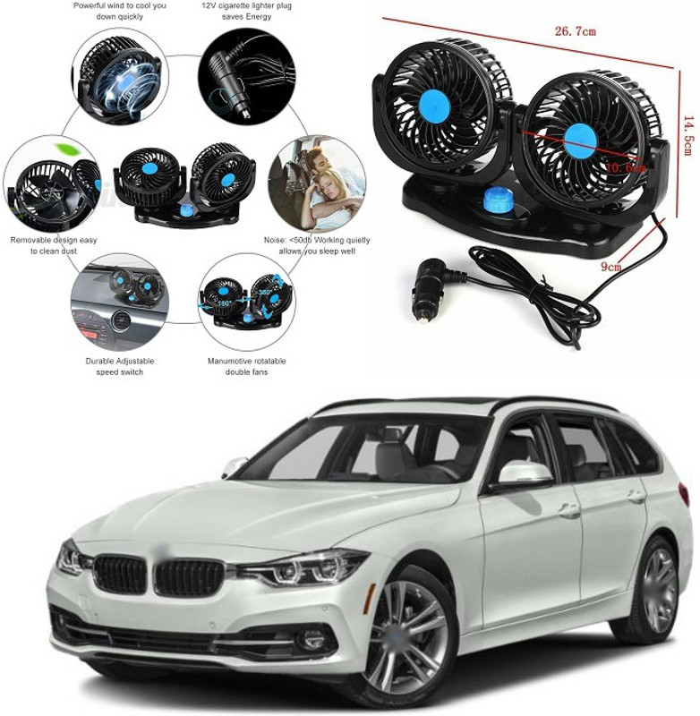 XZRTZ Car Fan 360 Rotatable Strong Dashboard Cooling Air Circulator Fan 293 Car Interior Fan(12 V)