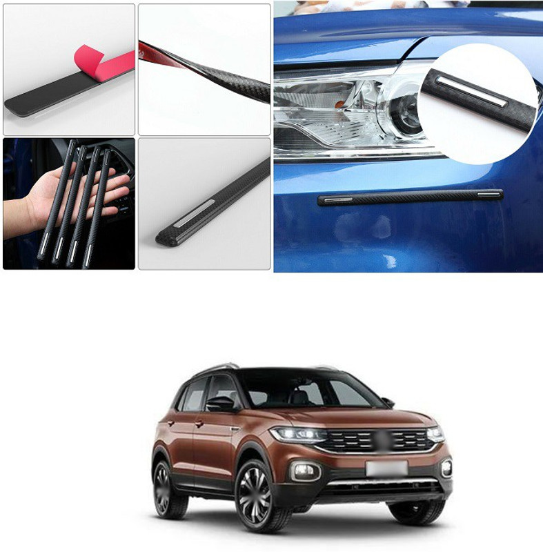 PECUNIA Plastic Car Door Guard(Black, Silver, Pack of 4, Volkswagen, Jetta)