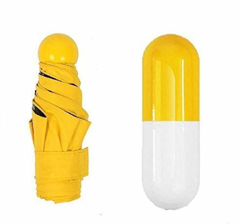 MILLOR UltraLightMiniCapsule FoldingCompact PocketUmbrellawith Capsule Case(Multicolor) White Reflector Umbrella(12 cm)