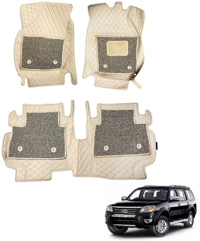Auto Hub Leatherite 7D Mat For Ford Endeavour(Beige)