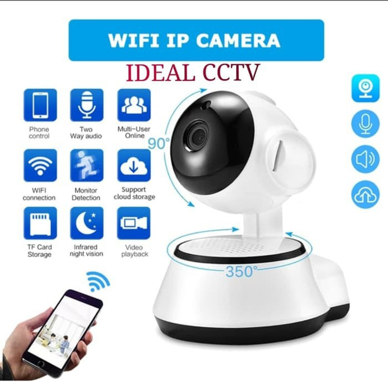 IBS IP CAM Mini Robot Wireless WIFI Network Security HD Remote Monitor 720P CCTV 360 DEGREE ROTATION TWO WAY AUDIO MOTION DETECTION ALARM NIGHT VISION Security Camera(1 Channel)