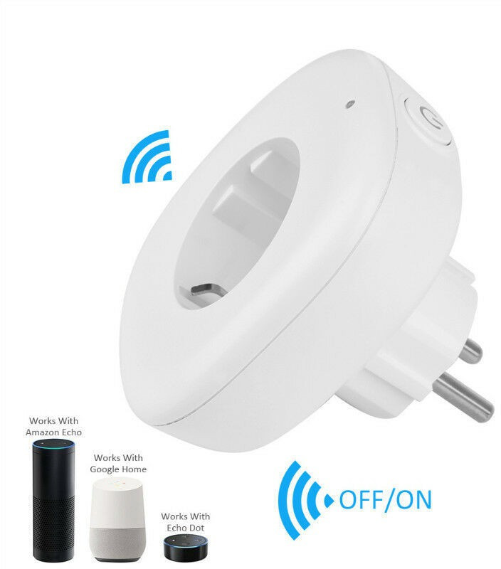 GLE WiFi Socket Plug Wireless Remote Control compatible with Alexa & Gooogle Home Smart Home Automation support IOS Android Smart Switch(White)